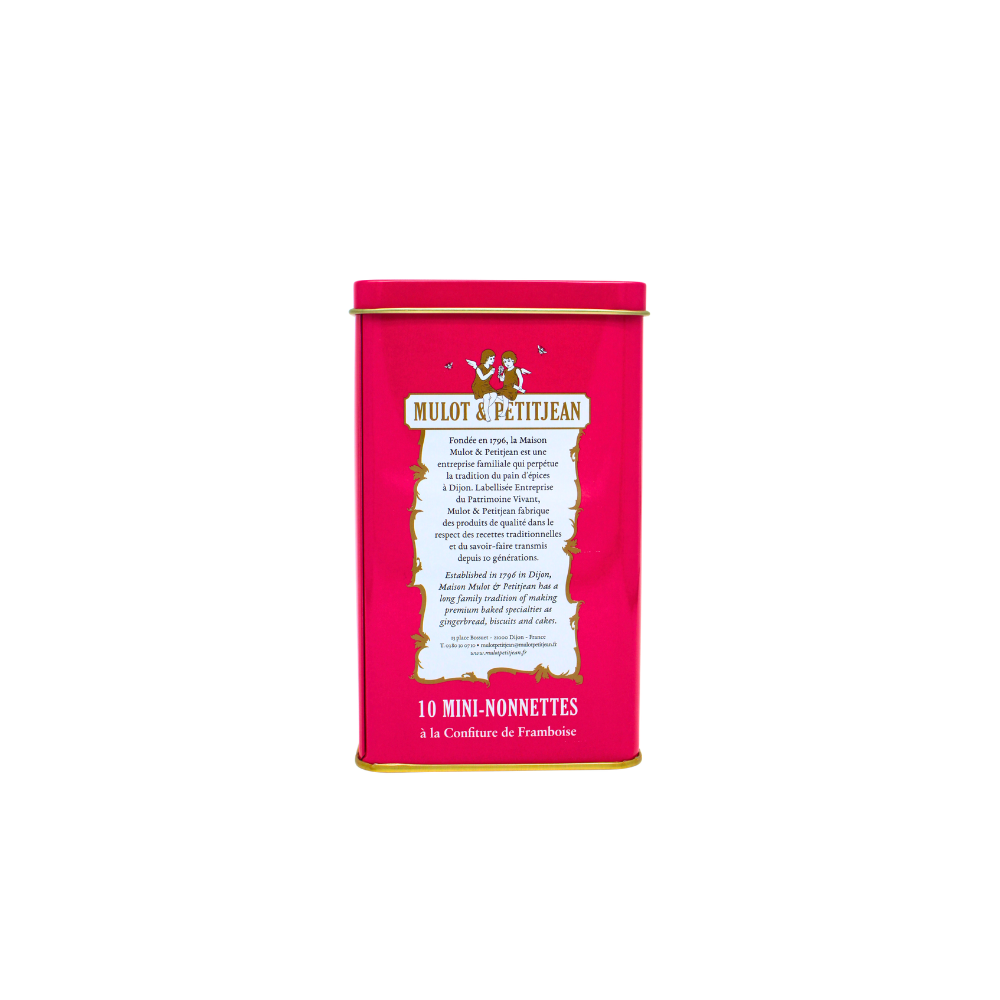 Boîte en fer mini nonnettes à la framboise