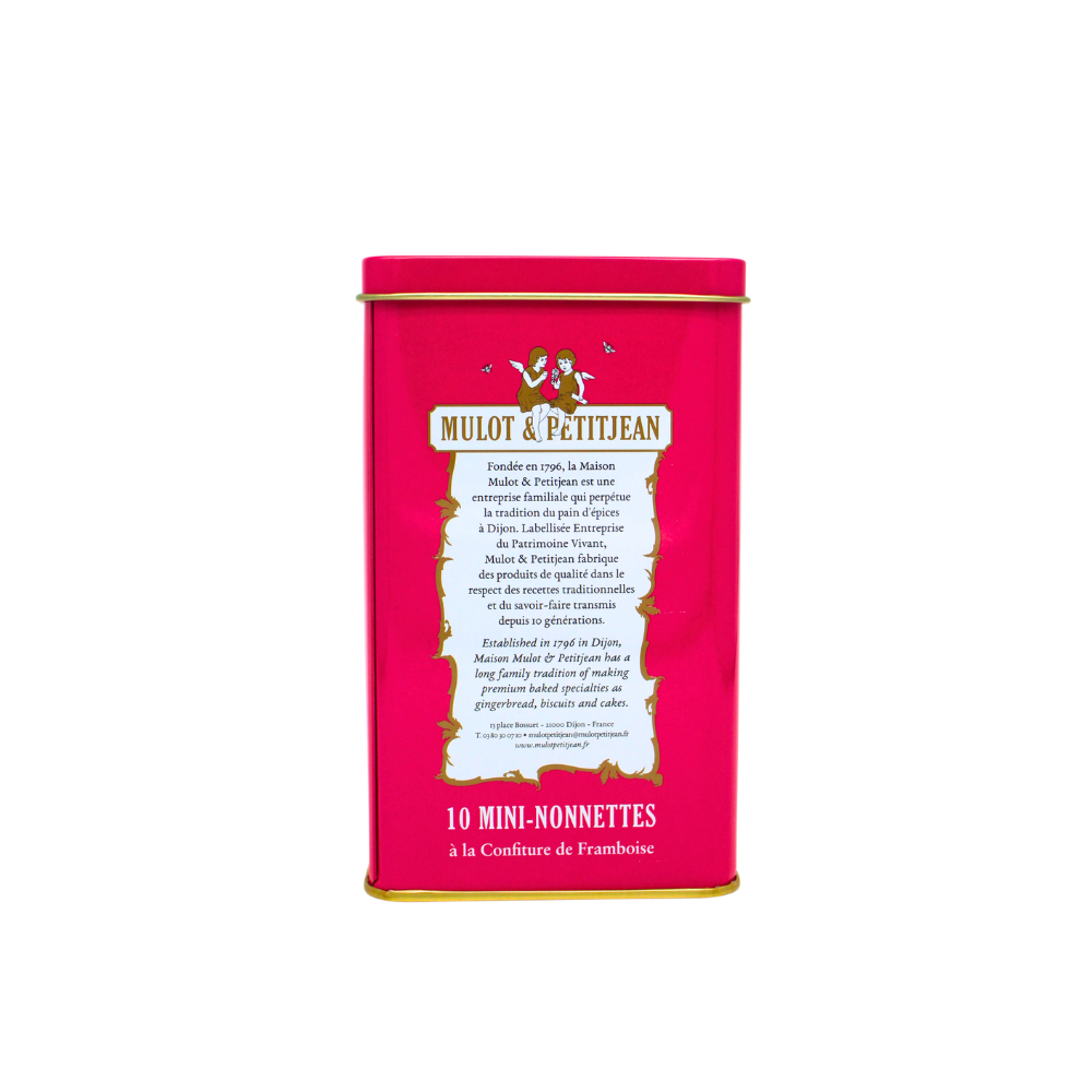 Boîte 10 mini nonnette framboise verso