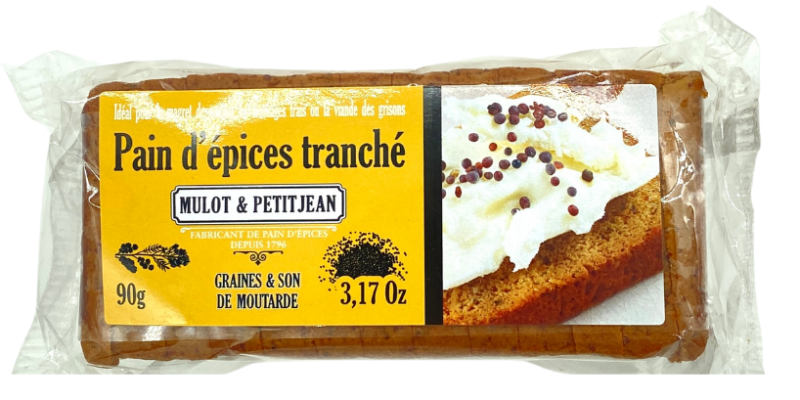 Pain d'épices spécial toast aux graines et son de moutarde