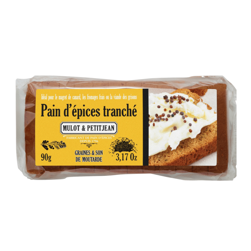 Pain d'épices spécial toast aux graines et son de moutarde