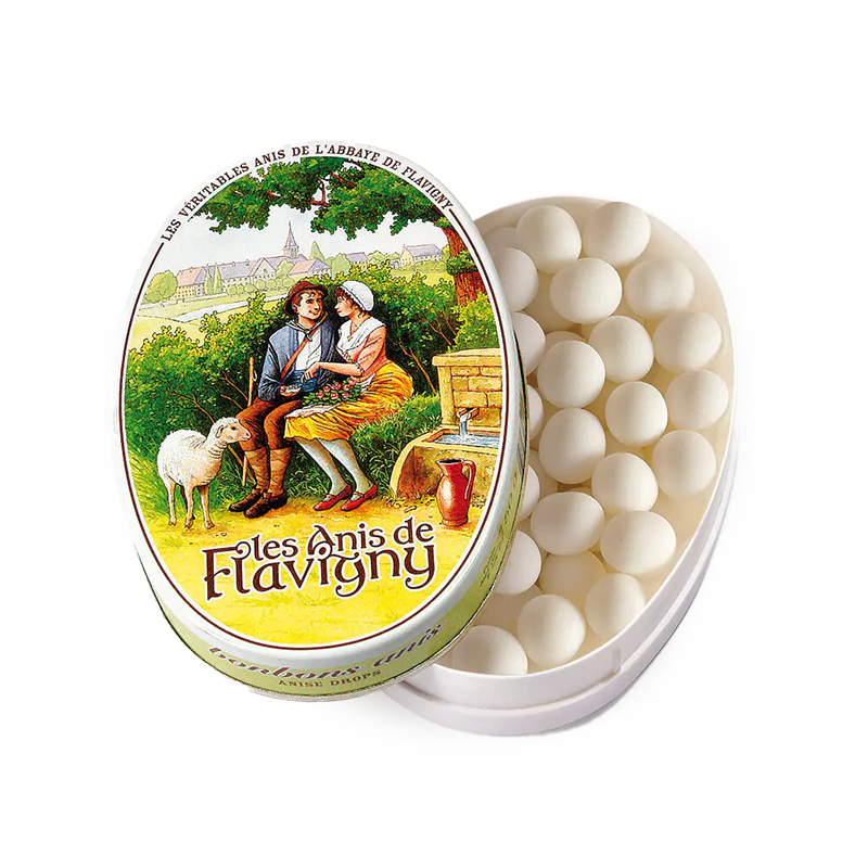 Boîte ovale de 50g d'Anis de Flavigny au goût traditionnel