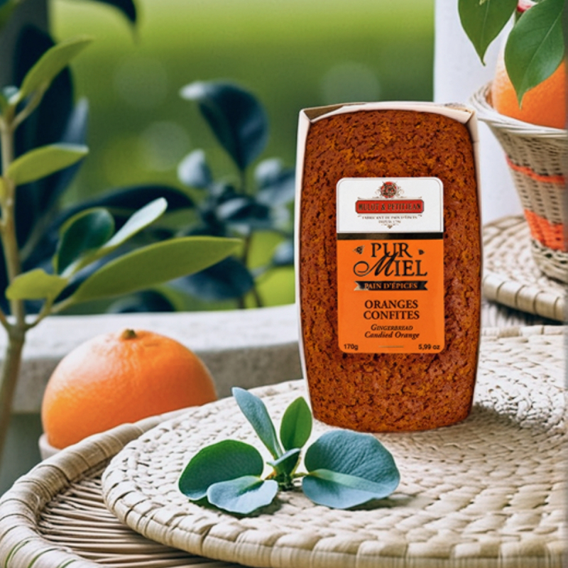 Pain d'épices pur miel oranges confites - 170g