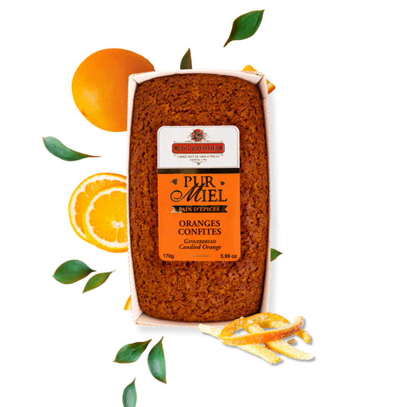 Pain d'épices pur miel oranges confites - 170g